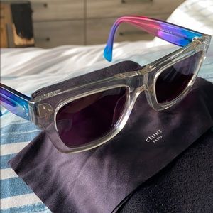 Rare CELINE sunglasses clear blue pink and purple